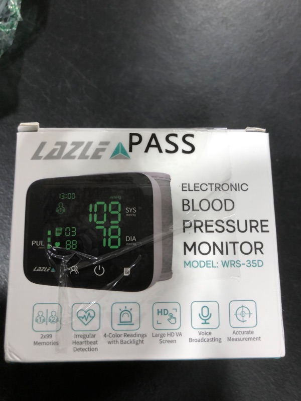 Photo 1 of 2022 Wrist Blood Pressure Monitor with Voice, Blood Pressure Machine Have Large LED Display - Digital Automatic Blood Pressure Wrist Cuff with Batteries and Carrying Case Included
