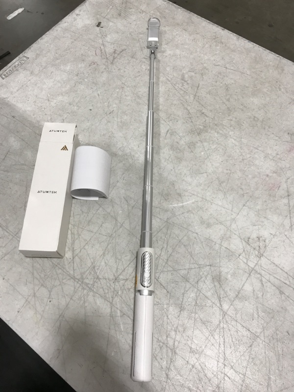 Photo 1 of ATUMTEK Bluetooth Selfie Stick Tripod, Extendable 3 in 1 Aluminum Selfie Stick with Wireless Remote and Tripod Stand 270 Rotation for iPhone 13/12/11 Pro/XS Max/XS/XR/X, Samsung and Smartphone White