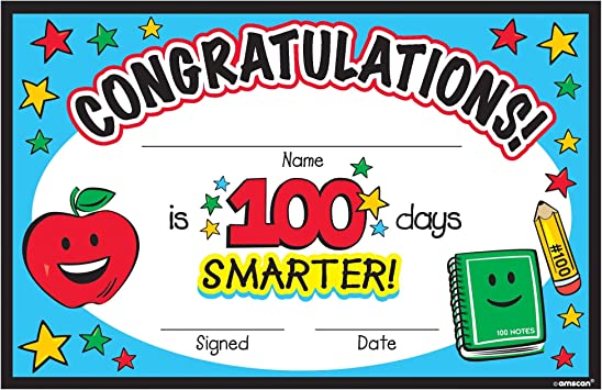 Photo 1 of 100th Day Of School Certificates - 8 1/2" x 5 1/2" | Multicolor | 36 Pcs.
