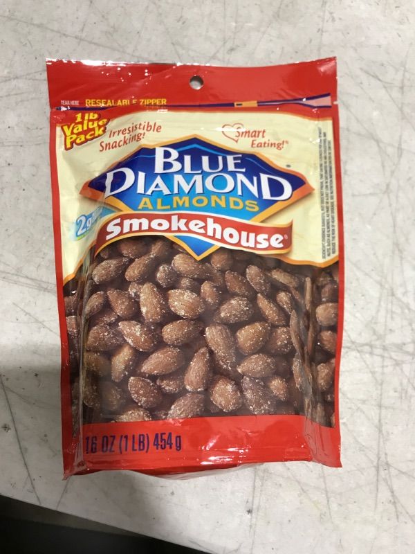 Photo 2 of Blue Diamond Almonds Smokehouse Flavored Snack Nuts, 16 Oz Resealable Bag, (Pack of 1) Smokehouse 1 Pound (Pack of 1)