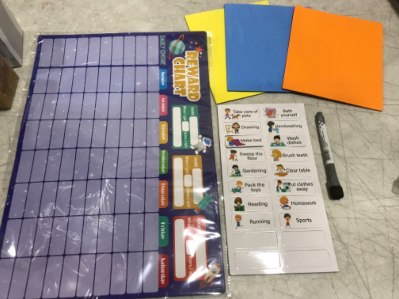 Photo 1 of M2YL1DAO Chore Chart for Kids Multiple Kids | Magnetic Reward Chore Chart for Toddlers | Responsibility Charts, My Star Incentive Behavior Chart at Home Premium Erasable Homeschool Supplies 17"X 12"