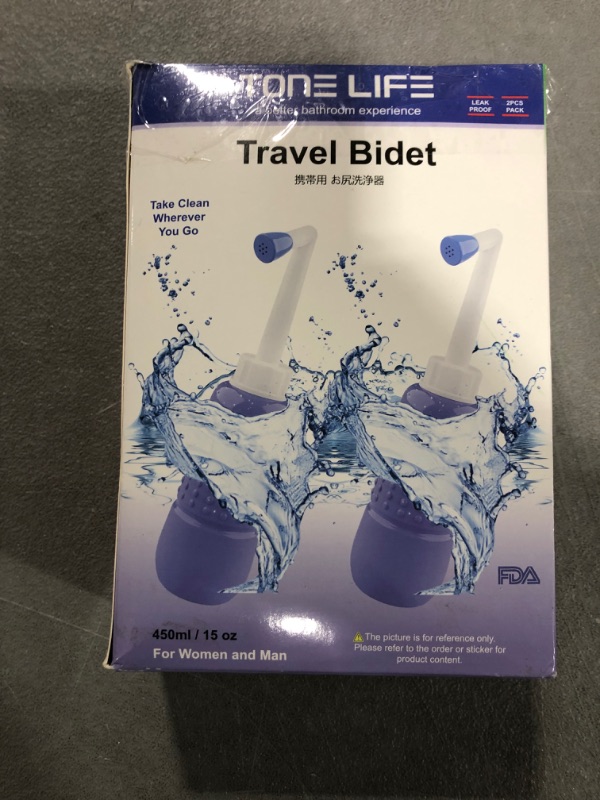 Photo 2 of 2PCS-Pack Portable Bidet for Toilet - 450ml Travel Bidet - 15oz Handheld Personal Bidet Empty Bottle - Childbirth Cleaner -for Outdoor,Camping,Travling,Driver,Personal Hygiene -with Storage Bag 450ml Blue X 2pcs