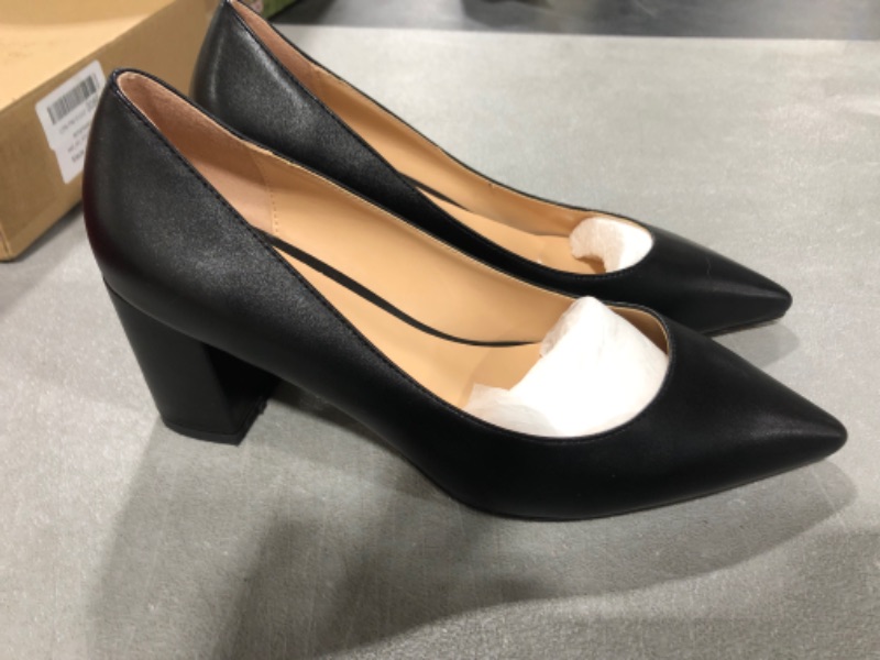 Photo 3 of [Size 8.5] JOY IN LOVE Pumps for Women Chunky Heels Comfortable Middle Block Heel Work Dress Pumps 8.5 Black Matte