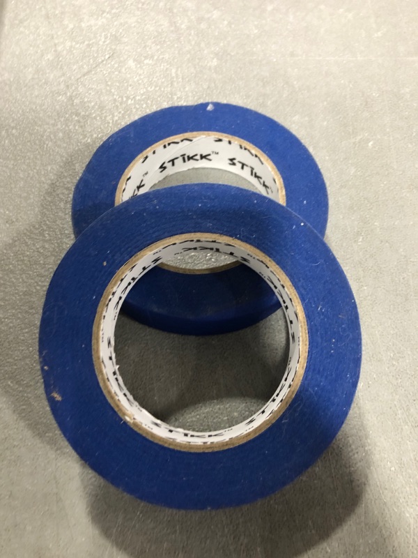 Photo 1 of [2 Pack] 1" x 60yd STIKK Blue Painters Tape 14 Day Clean Release Trim Edge Finishing Tape (.94 in 24MM)