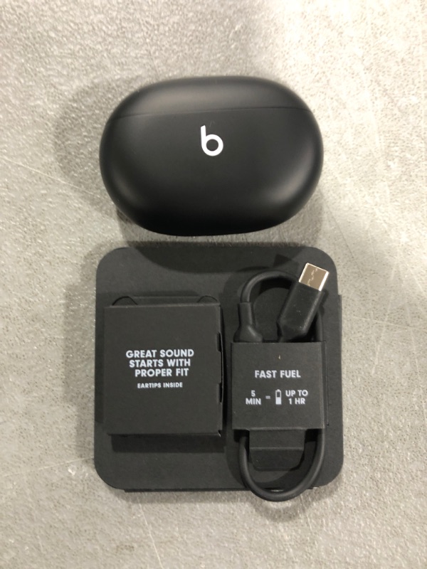 Photo 2 of Beats Studio Buds - True Wireless Noise Cancelling Earbuds - Black with AppleCare+ (2 Years) Black Studio Buds w/ AppleCare+