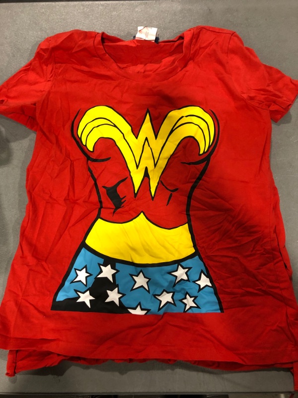 Photo 2 of [Size XL] Rubies Women's DC Comics Wonder Woman T-Shirt with Cape and Headband