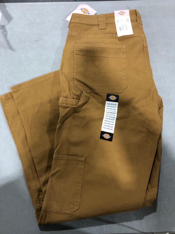 Photo 2 of [Size 14] Dickies Women's Stretch Duck Double Front Carpenter Pant- Rinsed Brown Duck