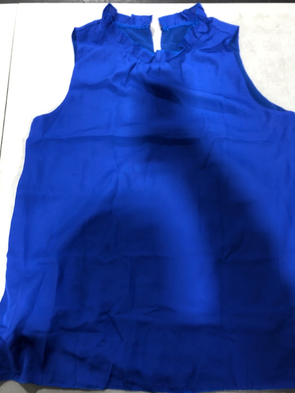 Photo 2 of [Size L] Happy Sailed Womens Summer Chiffon Tank Tops Loose Casual Ruffle Sleeveless Blouse Shirts