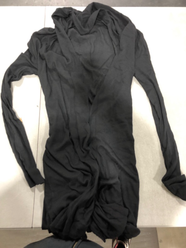 Photo 2 of [Size S] U2SKIIN Womens Robes, Lightweight Blend Cotton Robes 3/4 Sleeves Knit Soft Loungewear Black-cotton 