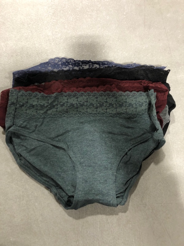 Photo 2 of [Size  Medium] Wealurre Cotton Panties for Women Bikini Underwear Hipster Underpants Lace Briefs Pack Lace Panties -Darkcolor