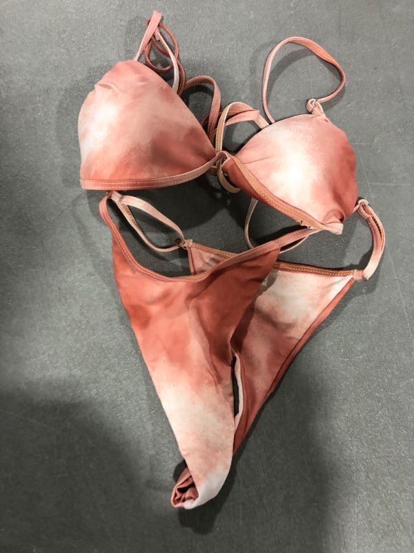 Photo 2 of [Size S] Limeeke Women's Sexy Triangle Bikini Two Piece Swimsuit Brazilian V Cut Bottom Thong Bathing Suit Rust 