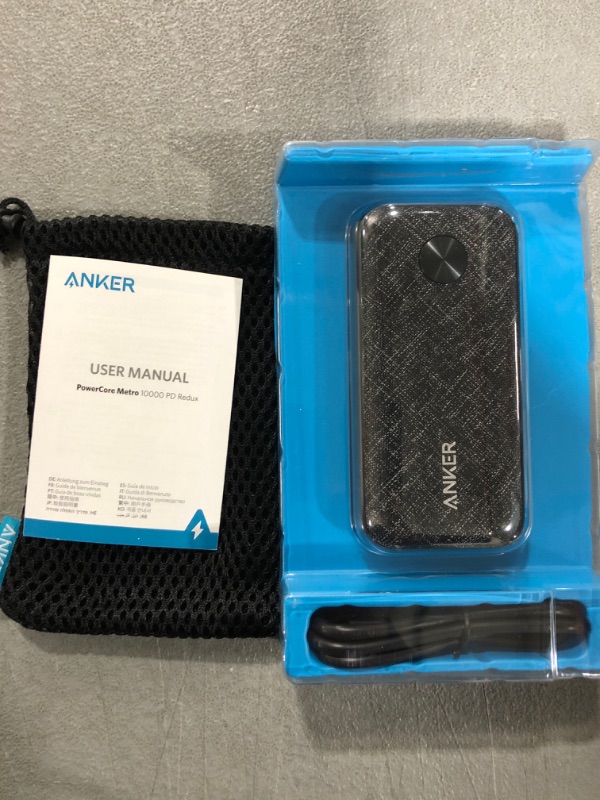 Photo 2 of Anker PowerCore 10000 PD Redux, 10000mAh Portable Charger USB-C Power Delivery (18W) Power Bank for iPhone 11/12 / Mini/Pro/Pro Max / 8 / X/XS Samsung S10, Pixel 3/3XL, iPad Pro 2018, and More