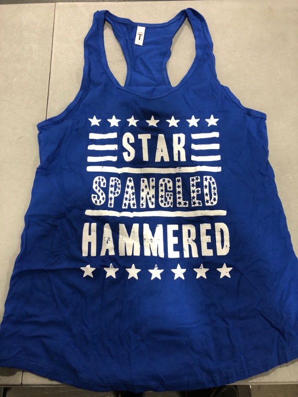 Photo 1 of [Size XXL] Mens Star Spangled Hammered Funny Shirts Workout Sleeveless Fitness Tank Top XX-Large Royal