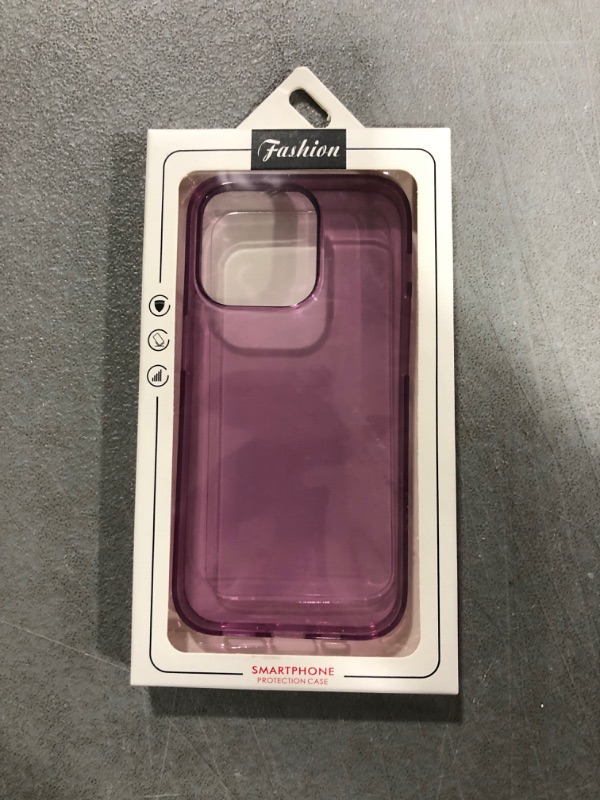 Photo 2 of  iPhone 14 Pro 6.1inch Actoridae Phone Case with TPU Soft+PC Hard Backside Corner Bumpers Shockproof Anti-Yellowing HD Clear Case for iPhone 14 Pro 6.1inch (Purple)