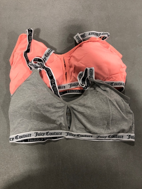 Photo 1 of [Size XL] Juicy Couture Intimates 2 Pack Seamless Bras With Removable Pads Size L Grey/Peach 
