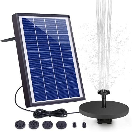 Photo 1 of 6.5W Solar Fountain Pump, Solar Water Pump Floating Fountain Built-in 1500mAh Battery, with 6 Nozzles, for Bird Bath, Fish Tank, Pond or Garden Decoration Solar Aerator Pump