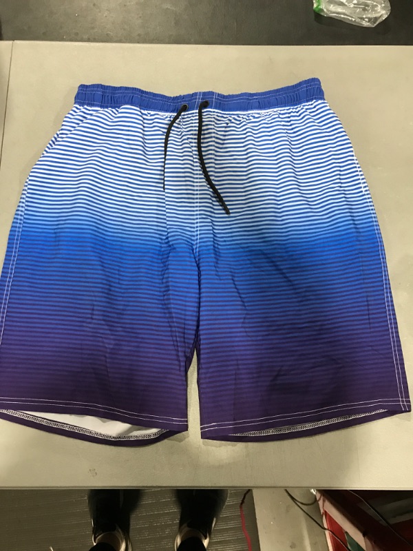 Photo 2 of [Size L]  Mens Swim Trunks with Compression Liner 9" Swim Trunks Quick Dry Surfing Summer Beach Shorts Swimsuit Sports Shorts