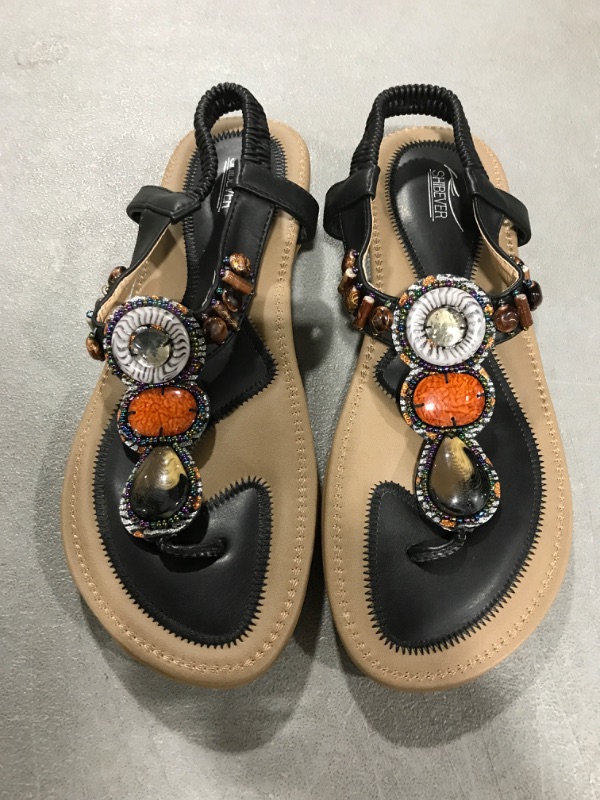 Photo 2 of [Size 10.5-11] SHIBEVER Summer Flat Sandals for Women 