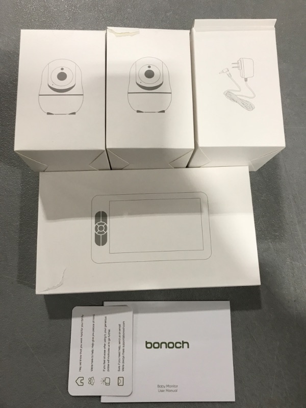 Photo 2 of bonoch Baby Monitor with 2 Cameras, 7" 720P HD Split Screen Video Baby Monitor No WiFi, Baby Camera Monitor, Hack Proof, Remote Zoom/Pan/Tilt, 4000mAh Battery, VOX Mode, Auto Night Vision, Lullabies 7" Screen with 2 Cameras