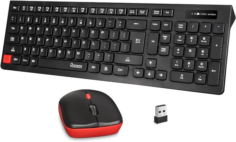 Photo 1 of Wireless Keyboard and Mouse Combo DPI 1600, 2.4GHz Wireless Connection, Long Battery Life, Computer Keyboard and Mouse for PC, Desktop.Laptop, RECCAZR WC500 Design for Office and Home (Black)
