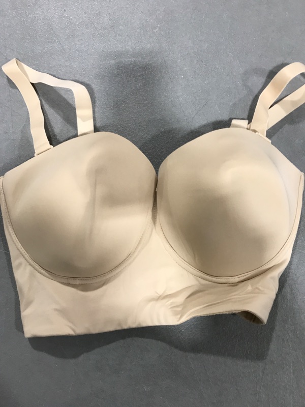 Photo 1 of [Size 40DDD] Beige Satin Wired Bra