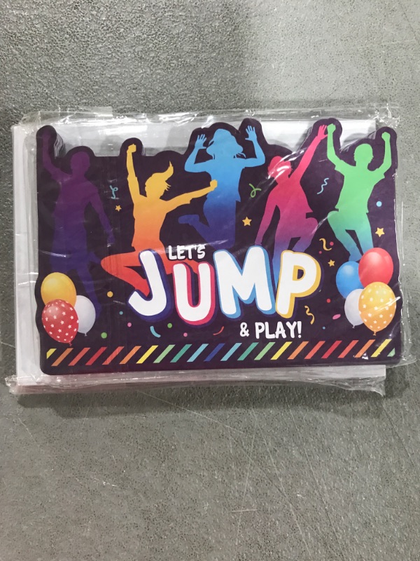 Photo 2 of Bounce House or Jumping Party Invitations - Trampoline Jump Birthday Invite - Trampoline Birthday Party - 30 Cards + 30 Envelopes