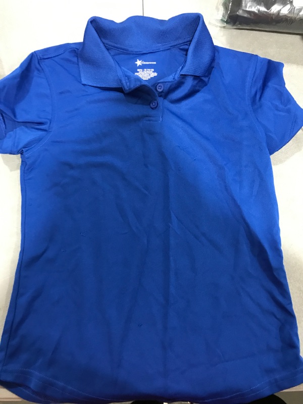 Photo 2 of [Size M] Classroom School Uniforms Girls Fit Moisture Wicking Polo -Sos Royal