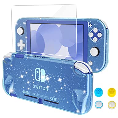 Photo 1 of HEYSTOP Case Compatible with Nintendo Switch Lite, with Tempered Glass Screen Protector and 4 Thumb Grip, Front and Back, All-Round Protective case (Blue) https://a.co/d/ciTuGgJ