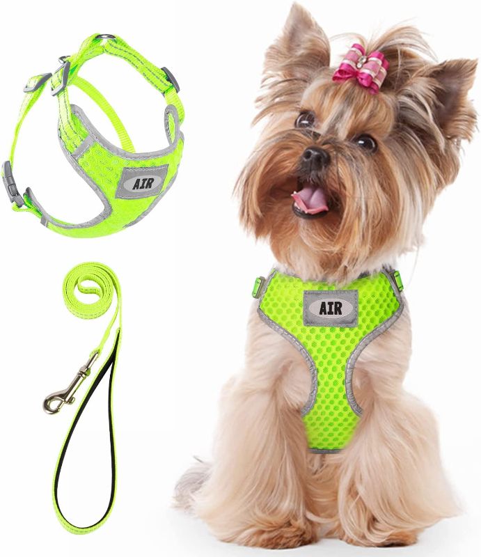 Photo 1 of [Size L] AIR Dog Harness Leash Set, Puppy Leash Harness, No-Choke Dog Harness, Mesh Dog Harness, Comfortable Dog Harness, Plus 4 ft Reflective Dog Leash with Padded Handle Air- yellow