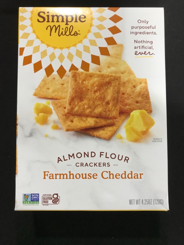 Photo 2 of [EXP 11-22] Simple Mills Crackers, Almond Flour, Farmhouse Cheddar - 4.25 oz