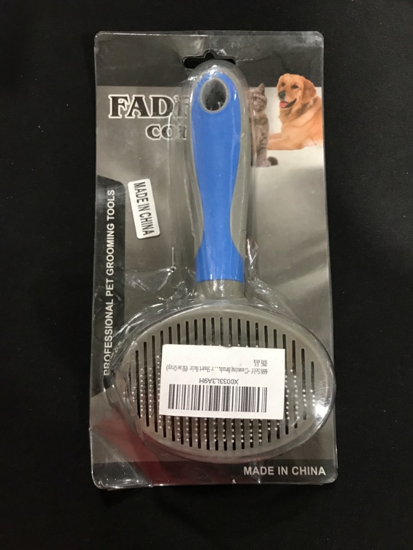 Photo 2 of 66% Grooming Brush for Dogs and Cats Pet -Very good hair removal helper and pet massage and grooming tool - Dog Brush & Cat Brush for Pets with Long or Short Hair (Blue Gray)