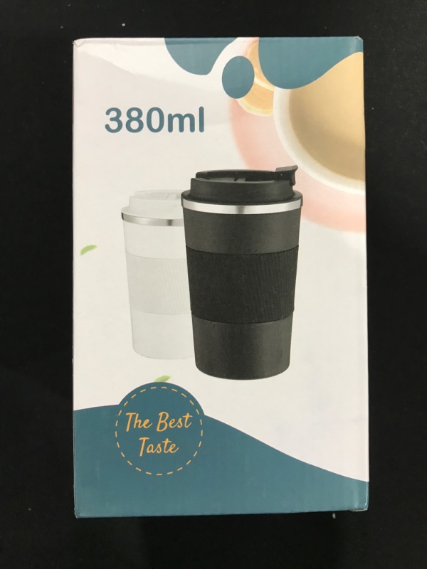 Photo 3 of 380ml Travel Mug - Insulated Coffee Cup with Filter Cup Holder Leakproof Lid - Stainless Steel Travel Coffee Mug Portable Reusable Thermal Mug