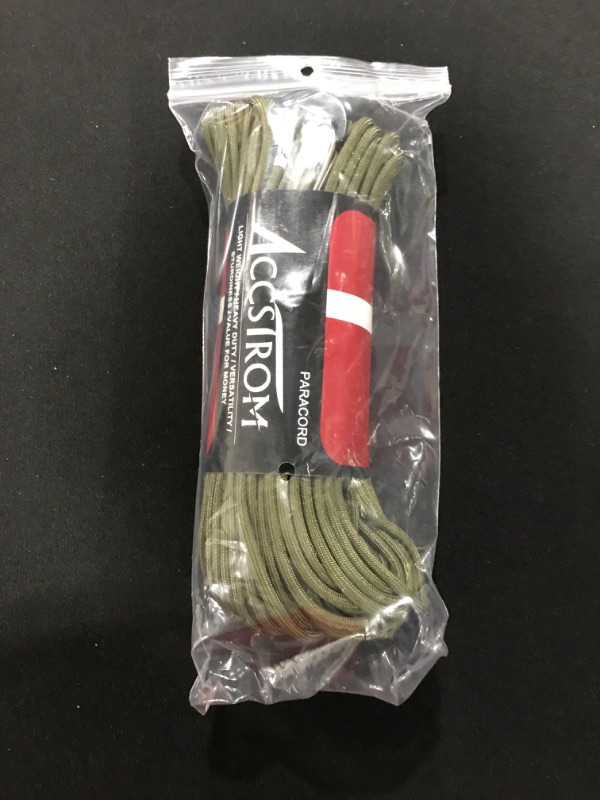 Photo 2 of 650lb Paracord Parachute Cord, Mil-Spec Type III, Nylon Paracord for Paracord Bracelet, Paracord Keychain (100ft, Black) 100ft -Olive Green