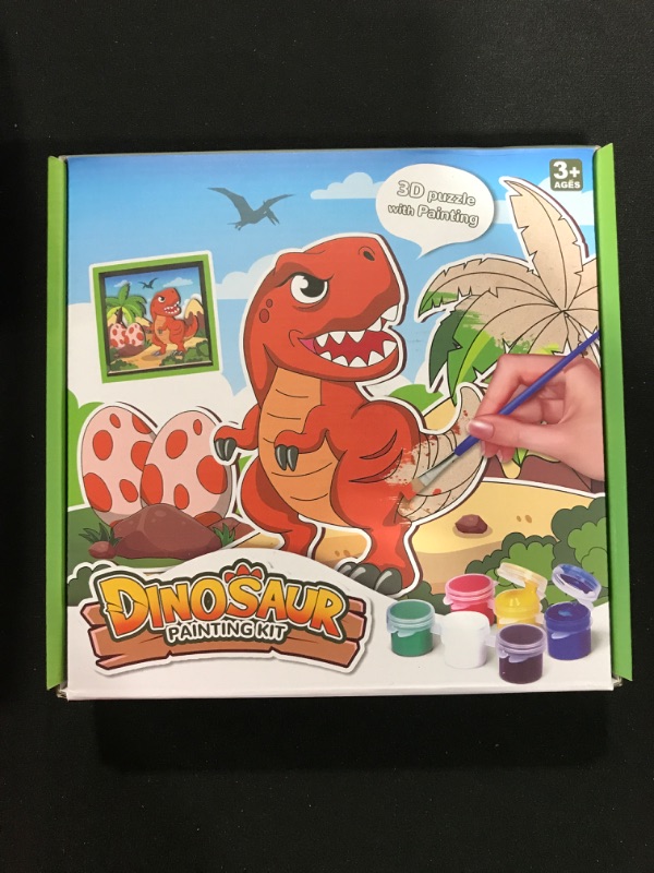 Photo 2 of 3D Coloring Kit - Dinosaur, Color Your Own Dinosaur, Wood Cutouts Painting, Arts and Crafts Kit, Boys Gift, Girls Gift, Great Gift idea, DIY Home Decor
