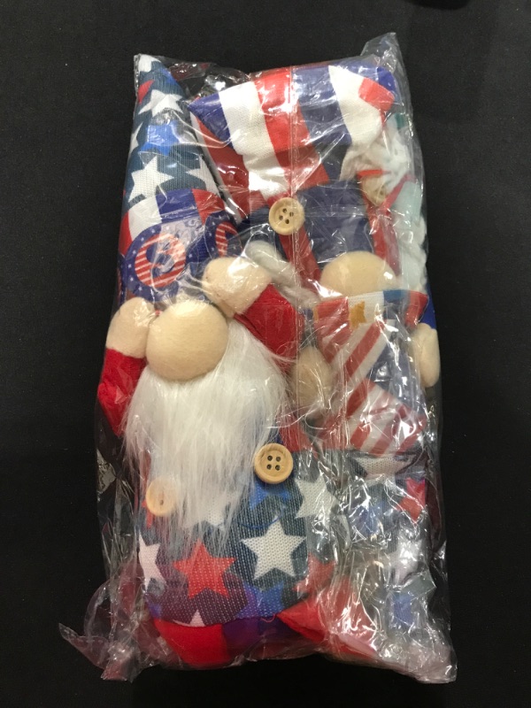 Photo 2 of Ameter 2 Pack 4th of July Patriotic Gnome Decorations Swedish Tomte Gnome Elf American Flag Patriotic Decorations for Memorial Day Gnomes, American Independence Day Holiday Decor