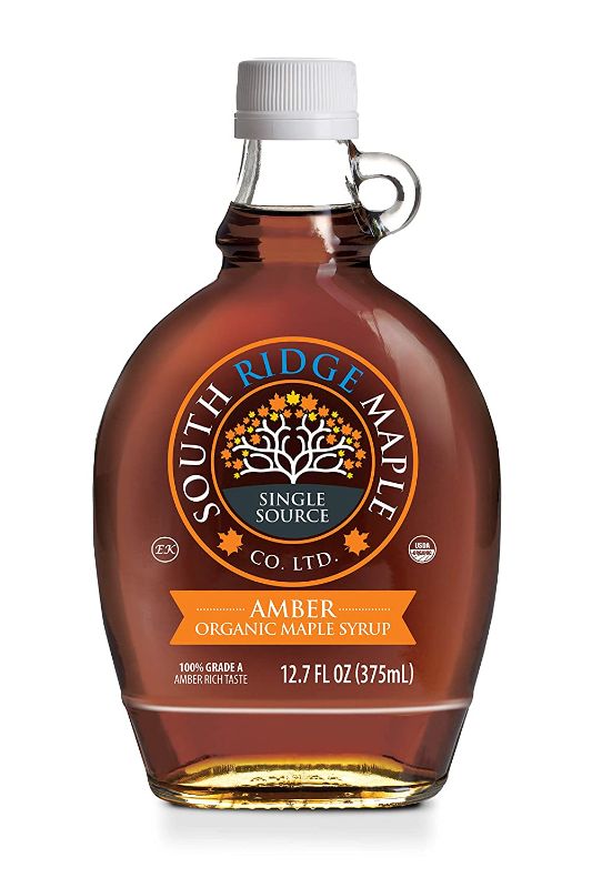 Photo 1 of South Ridge Maple Organic Single Source Pure Real Maple Syrup | 12.7oz (375 ml) Traditional Bottle | Grade A Amber Rich Taste and Velvety Smooth Texture | Perfect for Pancakes & Drizzled on Granola