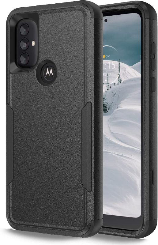 Photo 1 of Case for Motorola Moto G Power 2022, Anloes G Power 2022 Phone Case Heavy Duty Shockproof Dustproof Rugged Commuter Protective, 3 in 1 Bumper Cover for G Power 2022 Black(Without Screen Protector)