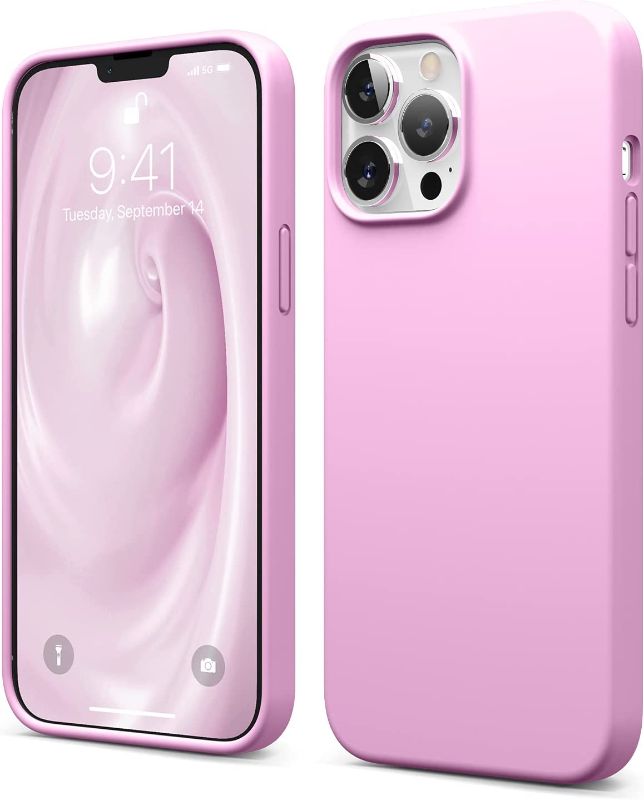 Photo 1 of elago Compatible with iPhone 13 Pro Max Case, Liquid Silicone Case, Full Body Screen Camera Protective Cover, Shockproof, Slim Phone Case, Anti-Scratch Soft Microfiber Lining, 6.7 inch (Bright Pink)
