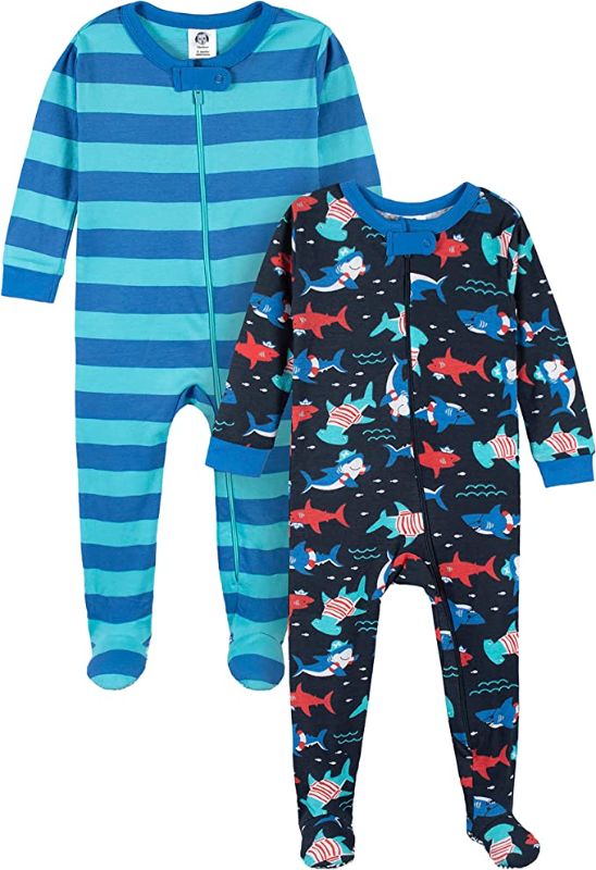 Photo 1 of Gerber Baby Boys' 2-Pack Footed Pajamas
