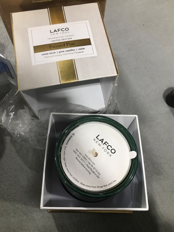 Photo 3 of 15.5 oz Frosted Pine Candle---NEW, BOX DAMAGE 