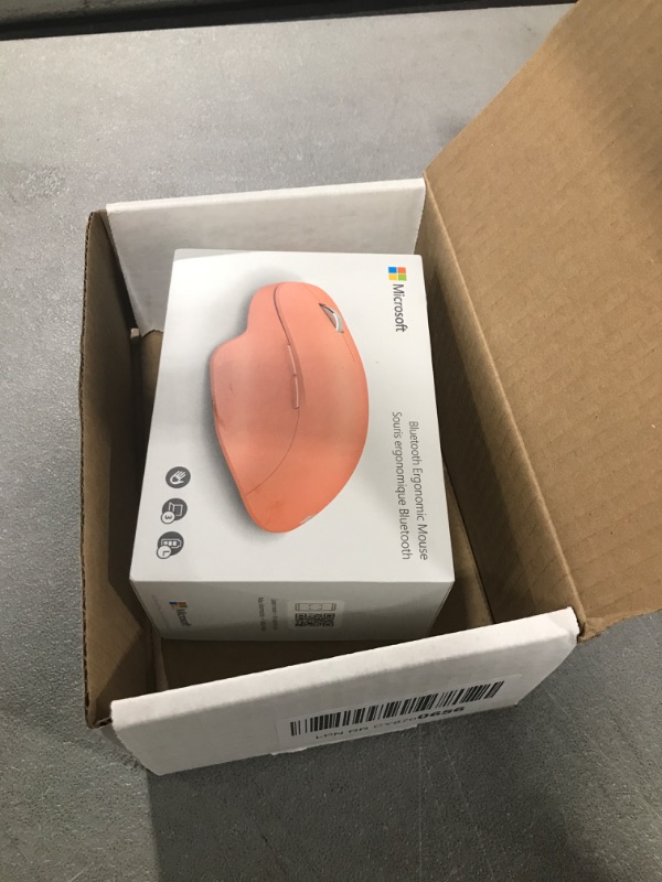 Photo 4 of Microsoft Bluetooth Ergonomic Mouse - Peach - with comfortable Ergonomic design, thumb rest, up to 15months battery life. Works with Bluetooth enabled PCs/Laptops Windows/Mac/Chrome computers