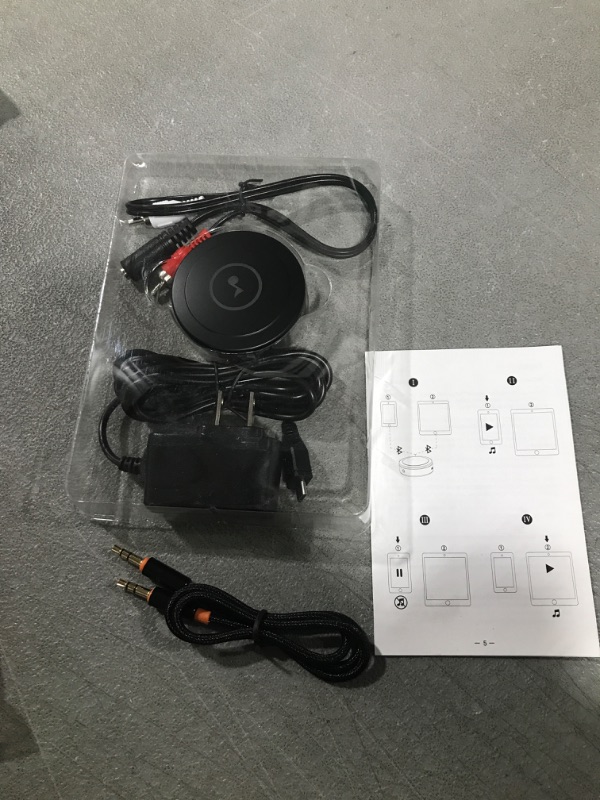 Photo 2 of Bluetooth Receiver, Bluetooth Audio Adapter for Home Stereo,Speaker, TV, Tablet, with AUX3.5/RCA Output, Low Latency and HD Audio, Dual Device Connection