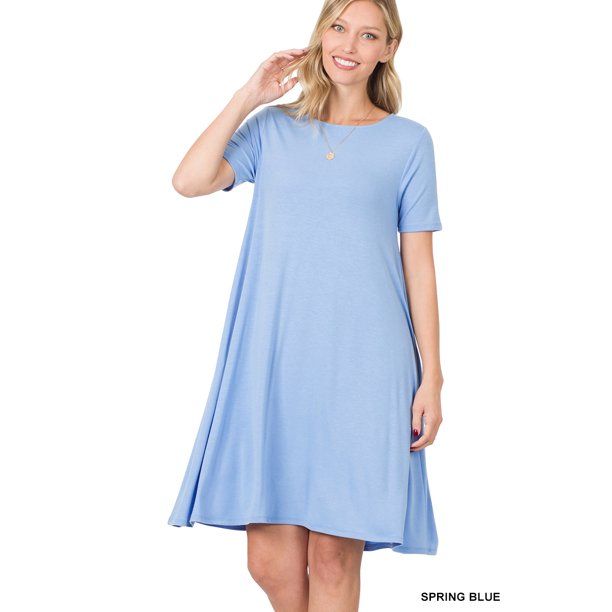 Photo 1 of  Women Short Sleeve Flared T-Shirt Midi Dress --SIZE M