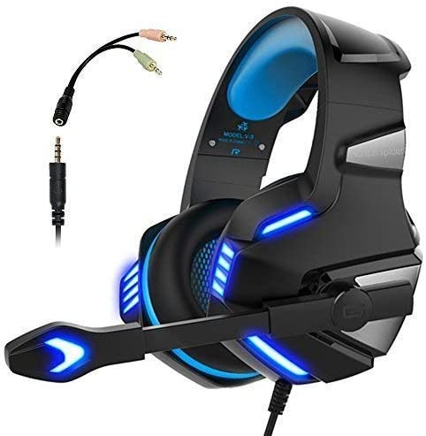 Photo 1 of navor Gaming Over-Ear Headset for PS5 PS4 Switch Xbox One, Gaming Clear Sound Headphones All-IN-One with Mic Stereo Surround Noise Reduction LED Lights Volume Control for Laptop, PC, Tablet, Cellphone
