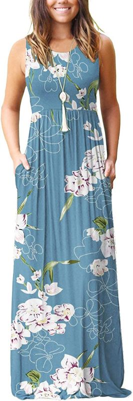 Photo 1 of AUSELILY Women's Summer Sleeveless Loose Maxi Dress Casual Long Dress--size large