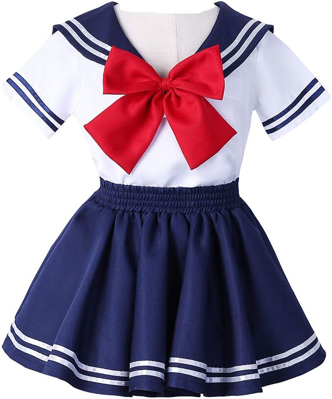 Photo 1 of Anime Kids Girl's Japan School Uniform Sailor Dress Halloween Cosplay Costume