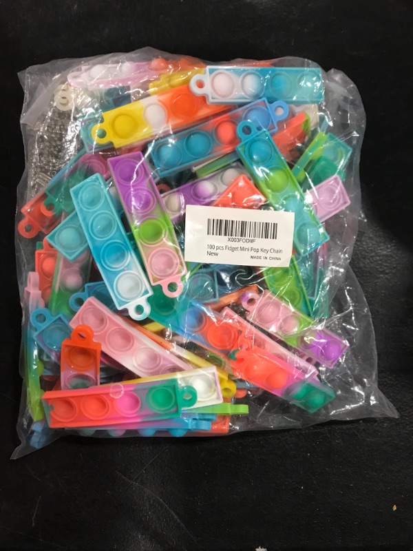 Photo 1 of 100Pcs Pop Fidget Toys Keychain, Party Favors For Kids 4-8, Mini Bubble Fidget Toys Pack Stress Relief Sensory Toys For Boys Girls Adults Classroom Prizes Goodie Bag Pinata Christmas Stocking Stuffers