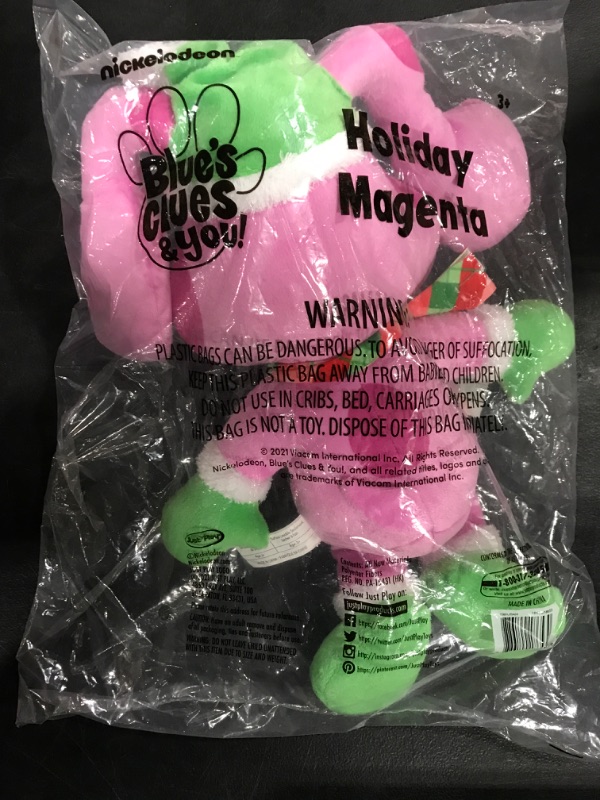 Photo 1 of Blue's Clues & You! Holiday Magenta, 15-Inch Large Plush, Stuffed Animal, Magenta Dog, by Just Play