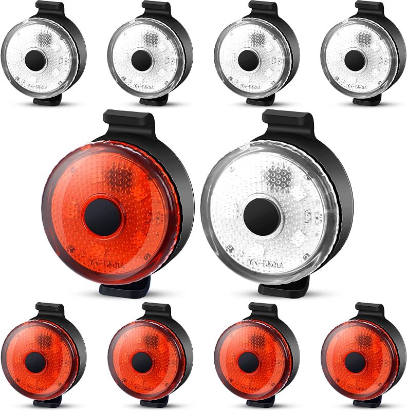 Photo 1 of 10 Pcs Bike Lights Front and Back Rechargeable Bright Bicycle Light Set Bike Headlight 3 Light Mode Options LED Bicycle Light for Night Riding Cycling Safety
