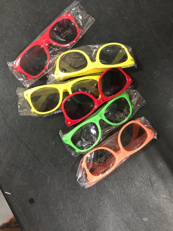 Photo 1 of GINMIC Kids Sunglasses bulk , 6 Pack Kids Sunglasses Party Favors, Neon Sunglasses for Kids,Boys and Girls, Great Gift for Birthday Party Supplies, Beach, Pool Party Favors, Goody Bag Favors 6 Pack Kids Neon Sunglasses